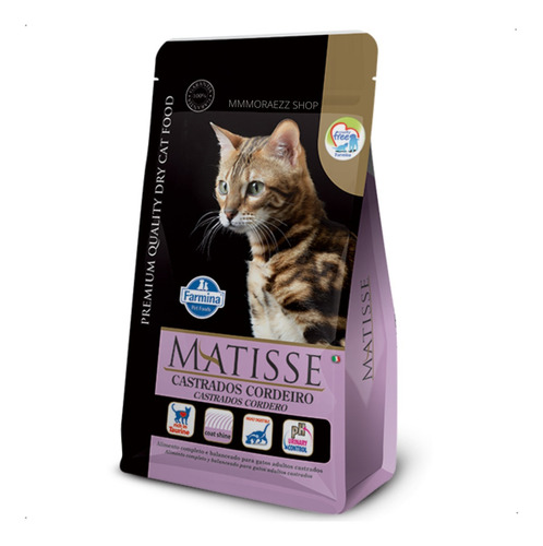Alimento para corderos Farmina Matisse para gatos adultos castrados, 7,5 kg