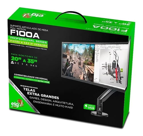 Suporte ELG F100A de mesa para TV/Monitor de 20" até 35" preto