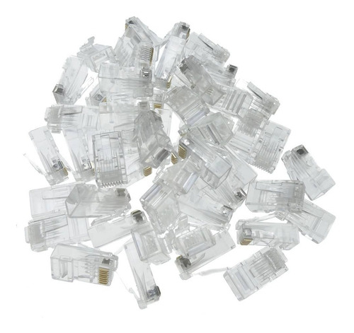 Imagen 2 de 2 de Ficha Rj45 Cable Red Utp Conector Plug Rj 45 Cat5 Pack 100u