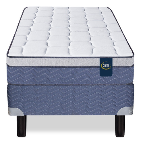 Conjunto Sommier Serta Florida 100x190 Resortes Espuma Suave