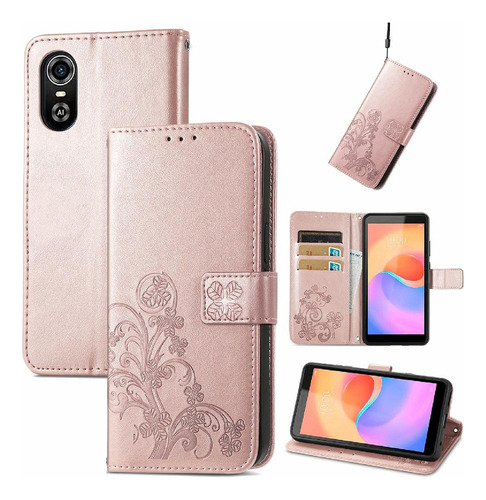 Funda For Zte Blade A31 Plus Funda De Cuero Flip Cover