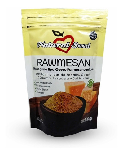 Rawmesan Queso Vegano Natural Seed Sin Tacc X 150 Grs.