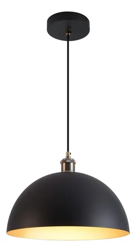 Lampara Colgante Vintage Negra Y Dorada 40cm