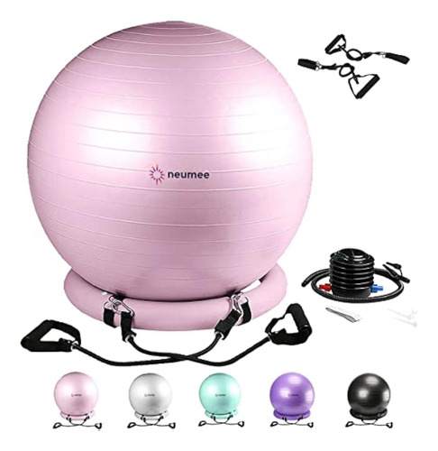 Neumee Exercise Ball Chair With Resistance Bands,
