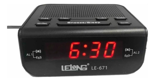 Rádio Relógio Digital Despertador Alarme Duplo Lelong Le-671 Cor Colorido