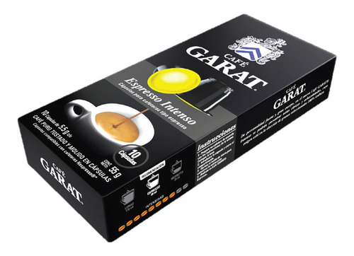 Café Garat Cápsulas Intenso Con 10 Cápsulas De 5.5g