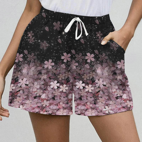 Pantalones Cortos Para Mujer, Talla Grande, Con Estampado Ro