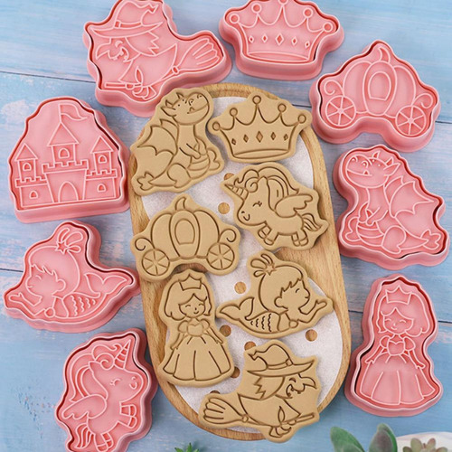 Cortadores De Galletas 3d, 8 Unidades, Dibujos Animados De D