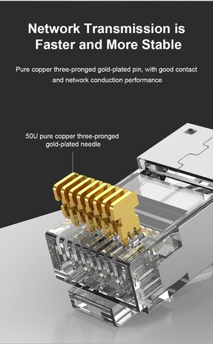 Conector Rj45 Cat6a Blindado Modular Pasante Redes Utp Omay