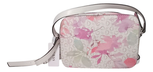 Crossbody Guess Diseño Floreado Para Mujer Nuevo Y Original Blanco Floreado Níquel Blanco