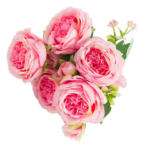 2 Ramo De Peonías Artificiales Flores Para Hogar O Bodas