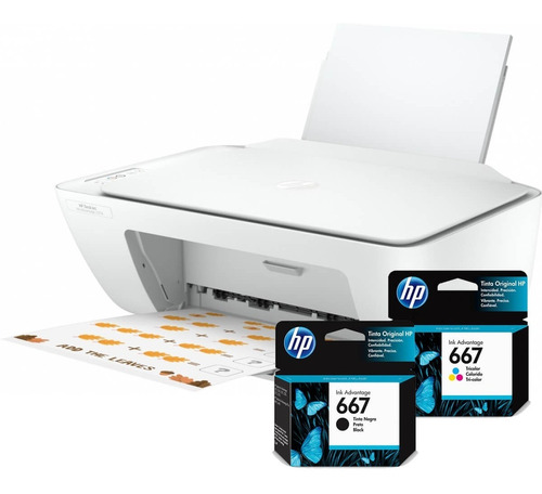 Multifuncional Hp Deskjet 2374 + Combo Cartuchos Sellada