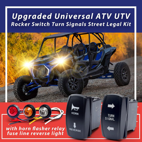 Kit De Señal De Giro Universal Atv/utv Con Interruptor Y Boc