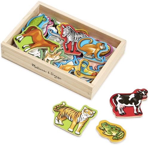 Melissa Y Doug Animales Niño Niña 20 Pzas Madera Imanes 2+ Animals