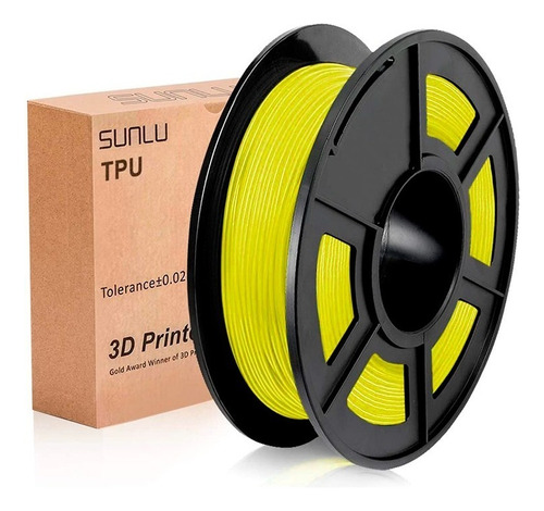 Filamento Tpu Sunlu 500gr Flexible 1.75mm Calidad Premium Color Amarillo