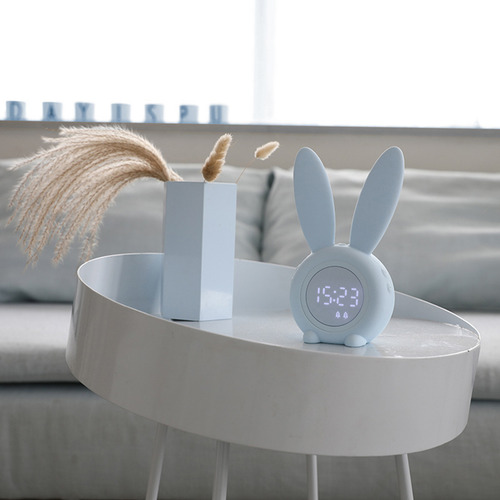 Bonito Reloj Despertador Led Con Temporizador Tipo Conejo Co