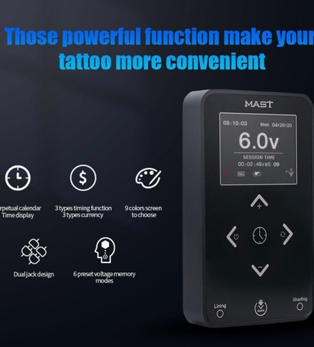 Imagen 6 de 7 de Fuente De Poder Para Maquinas De Tatuar Mast Halo Nuevas