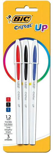 Bolígrafo Bic Cristal Up de 1,2 mm, colores surtidos con 12 carteles