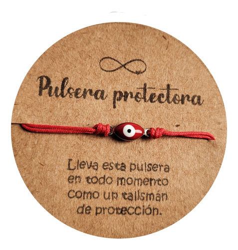 Pulsera Ojo Turco Esmaltado Hilo Rojo Protección Protectora