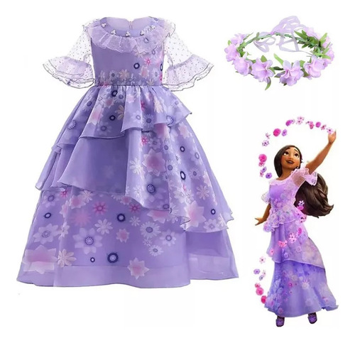 Disfraz De Cosplay De Isabella Madrigal 2pcs Vestido Morado