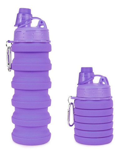 Botella Plegable Flexible Con Pico Y Tapon 500 Ml Silicona 