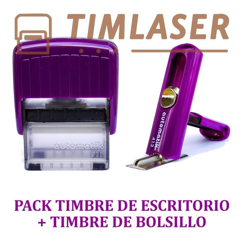 Pack Timbres Personalizados De Escritorio + Timbre Bolsillo