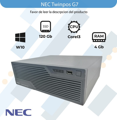 Cpu Nec Twinpos G7 Core I3 4gb Ram Ssd 120gb Mini Pc (Reacondicionado)