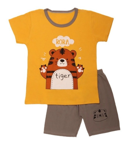 Pijama Infantil Tiger Niño Pimenton Corto Verano