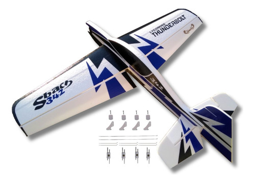 Aeromodelo Elétrico Acrobático Sbach Isopor T5 Perfilado 95cm Horizon Com Linkagem Trem De Pouso Cor Azul