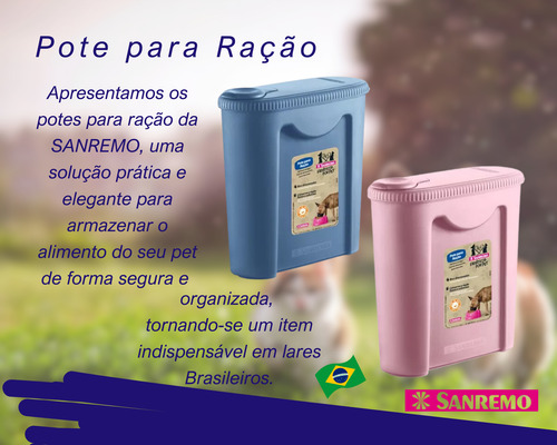 Porta Ração Pote Com Tampa Pet Gato Cachorro Dispenser