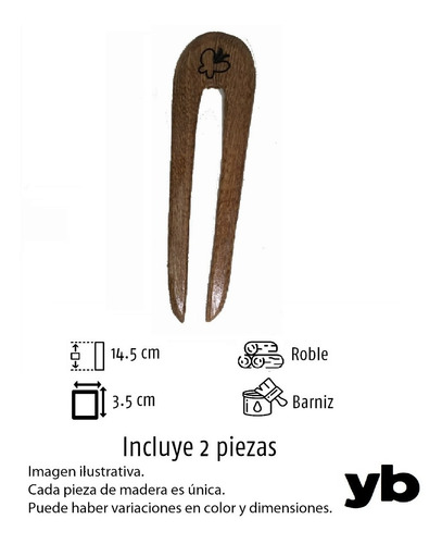 Palillo Horquilla Accesorio Para Cabello Artesanal Pc143r-a2