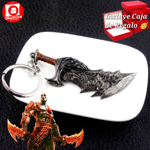 Llavero God Of War Espada Del Caos Kratos Ragnarok Ps4 Ps5 Gris Oscuro
