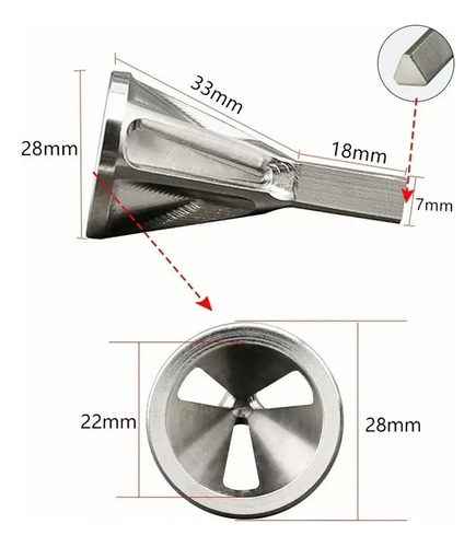 . Broca Desbarbador Tornillo Biselado Acero Inoxidable