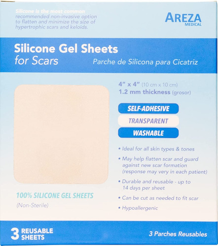 Parches De Gel De Silicona Para Cicatriz 10cmx10cm Reusables