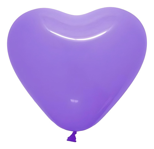 Pack X 12 Globos Latex Corazon Violeta De 12 Pulgadas