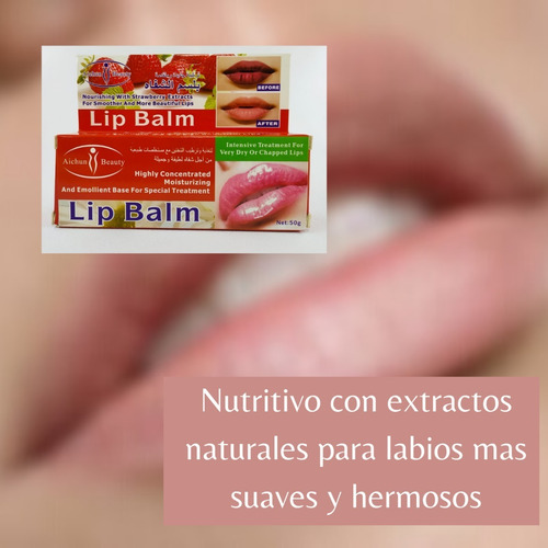 Balsamo Labial Para Labios Partidos Fresa
