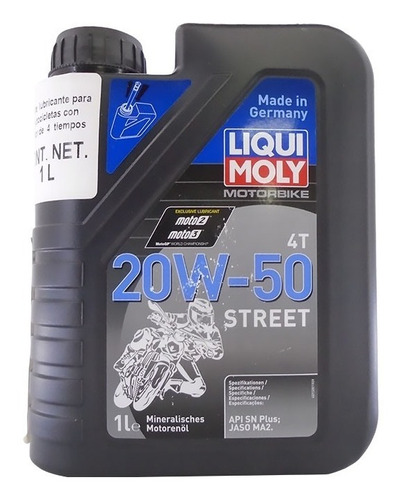 Racing 4t 20w50 Aceite Alto Rendimiento Liqui Moly P/moto 1l