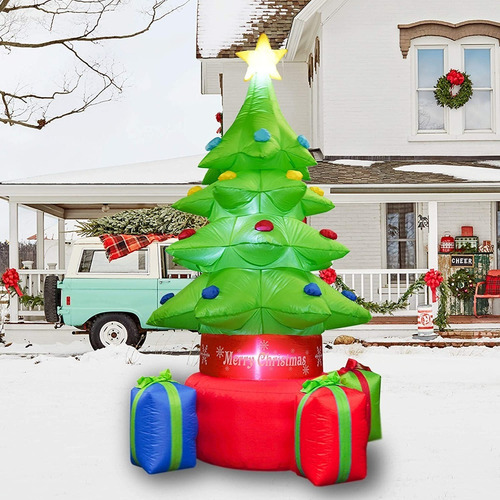 Christmas Blow up Decor for Yard Lawn Patio Garden Xmas Holiday Party FUNPENY 7 FT Christmas Inflatable Christmas Tree Indoor Outdoor Inflatable Christmas Decorations with Built-in LEDs 