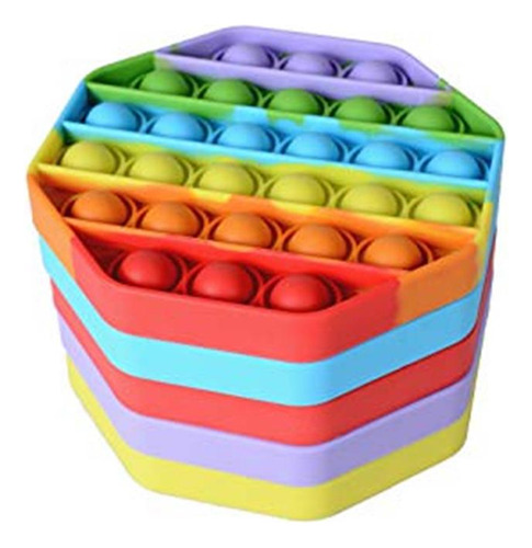 Paq 5 Juguetes Sensoriales De Silicón Con Burbujas Para Pres