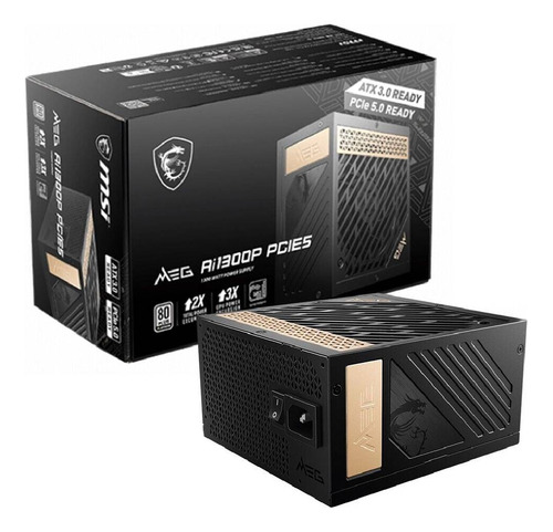 Fonte de alimentação Msi Meg Ai1300p Pcie5 1300W - preta