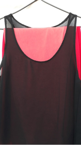 Blusa Musculosa De Gasa Negra Talle 1 Impecable.