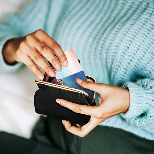 Billetera Vintage, Llavero Retro, Minibolsa, Monedero (negro