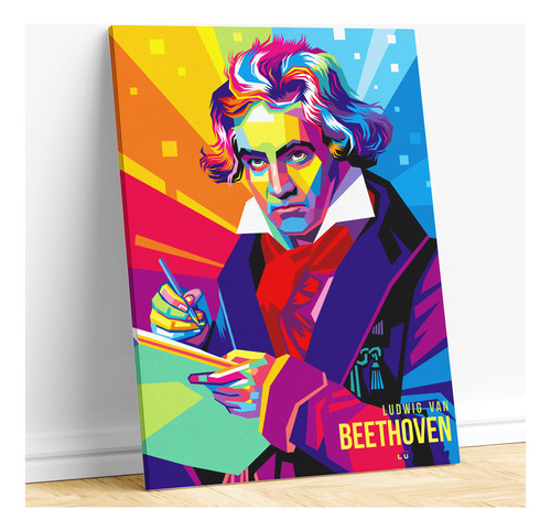 Cuadro Beethoven Art Pop Decorativo Moderno Pieza Living