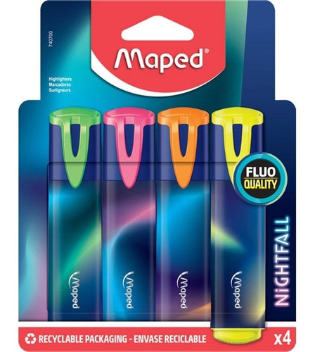 Resaltador Maped Nightfall X4 Colores 
