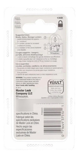Candado De Latón Sólido 30mm Master Lock 130d
