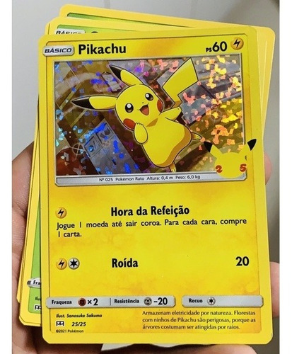 Pikachu Card Foil Pokémon 25 Anos Mc Donald's 2021...