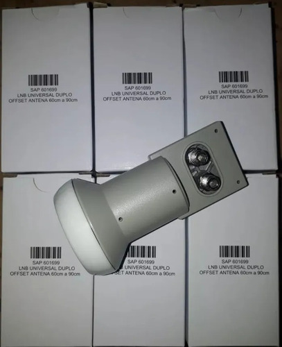 Imagem 3 de 3 de Lnb Duplo Universal Banda Ku Full Hd 2 Saídas - Wnc