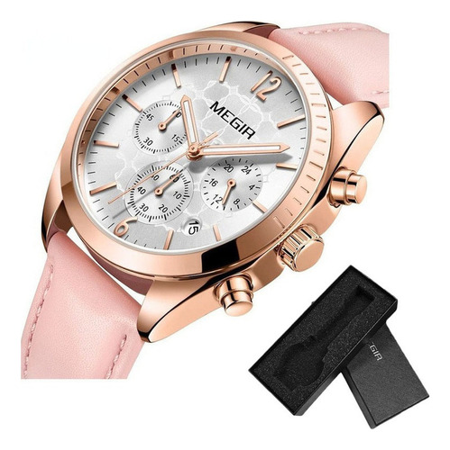 Reloj Megir Chronograph Calendar Luminou Elegante