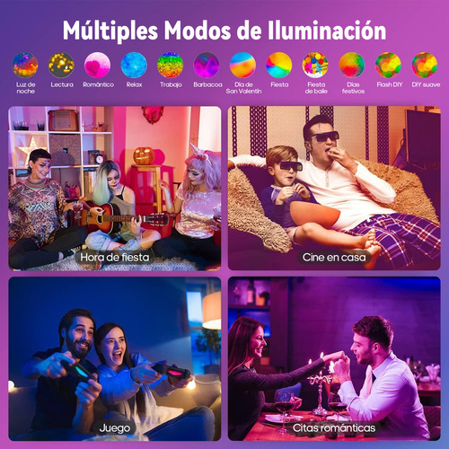 Goodea Lamparas Luz De Techo Foco Led Inteligente Bluetooth Rgb 2pc Estructura Blanco Frío lampara rgb,inteligente, lamparas de techo, iluminacion, lamparas para interiores, led rgb,faroles para ext