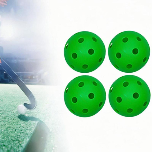 4x Bolas De Floorball, Bolas De Competición Huecas, Verde